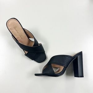 Heels Cross Strap Mule from Fashion Focus - S012-1 Black